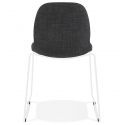 Chaise design metal Blanc 'SILENTO" tissu Gris Fonce