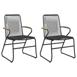 Lot de 2 chaises de jardin 'Flora' Rotin PVC Noir