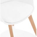 Chaise design Alcapone blanc pieds bois clair
