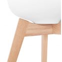 Chaise design Alcapone blanc pieds bois clair