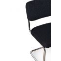Chaise design metal Chrome Capsule tissu bouclette noir