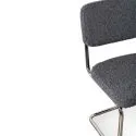 Chaise design metal Chrome Capsule tissu bouclette Gris