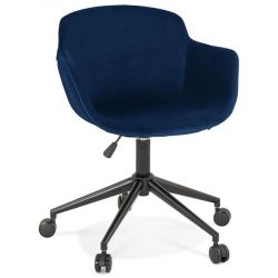 Chaise de bureau Design SMAK velours Bleu