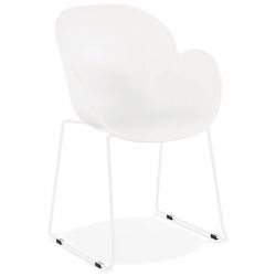 Chaise design metal blanc Roxan Poly Blanc
