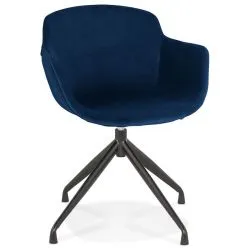 Chaise de bureau Design KRAMPO Velours Bleu