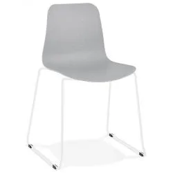 Chaise design Bee métal Blanc et Poly Gris