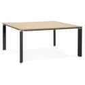 Table bureau 160 cm metal noir EFYRA finition naturelle