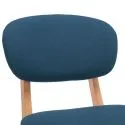 Lot de 2 chaises de bar THOMAS tissu bleu