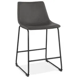 Chaise de bar design GAUCHO Mini similicuir gris