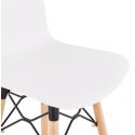 Chaise de bar design Detroit Mini Bois et Blanc