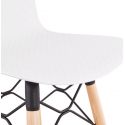 Chaise de bar design Detroit Mini Bois et Blanc