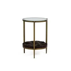 Table appoint Design Ortega metal bois et verre