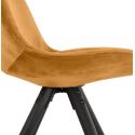 Chaise design scandinave Jones bois noir et velours Moutarde