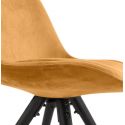 Chaise design scandinave Jones bois noir et velours Moutarde