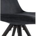 Chaise design scandinave Jones bois noir et velours noir