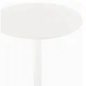Table haute de bar DELPHI 60 métal Blanc et Bois peint blanc