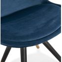Chaise scandinave bois MIKADO Velours Bleu