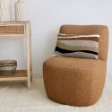 Fauteuil Eve tissu bouclette Caramel