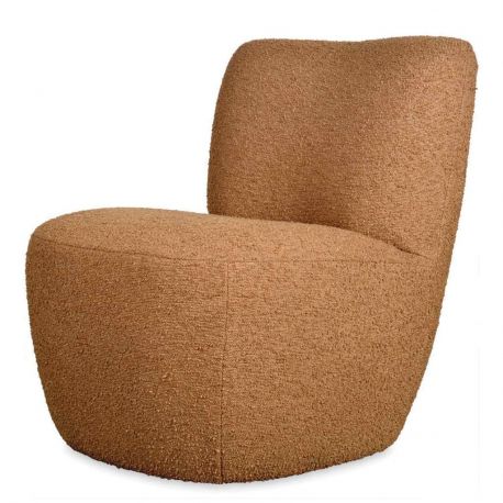 Fauteuil Eve tissu bouclette Caramel