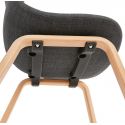 Chaise scandinave CAPRI Gris Fonce avec pieds en bois