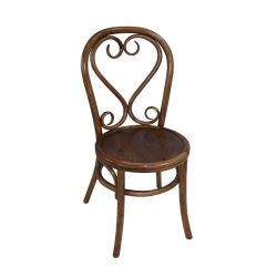 Chaise Bistrot "MOULIN" bois Orme et rotin