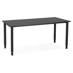 Table bureau métal Blanc 'PROBURO' bois Noir