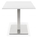 Table design Acier Brossé 'PROSUT 160' finition blanche