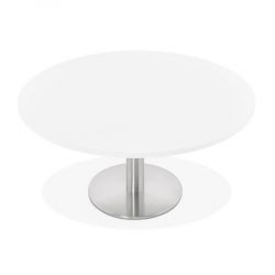 Table basse design Acier brossé 'PROMARK 90' bois blanc