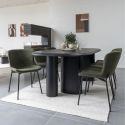 Table scandinave TIRANO 100x220 cm, placage de frêne noir
