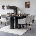 Table scandinave TIRANO 100x220 cm, placage de frêne noir