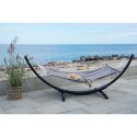 Hamac noir et gris 'Hammock' avec sa structure en bois noir