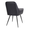 Chaise Fauteuil métal noir 'Harbo' simili cuir Noir