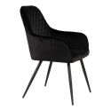 Chaise Fauteuil métal noir 'Harbo' Velours Noir