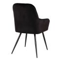 Chaise Fauteuil métal noir 'Harbo' Velours Noir