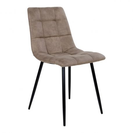 Chaise scandinave pieds en métal 'Middelfart' microfibre Marron