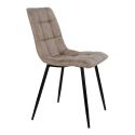 Chaise scandinave pieds en métal 'Middelfart' microfibre Marron