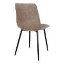 Chaise scandinave pieds en métal 'Middelfart' microfibre Marron