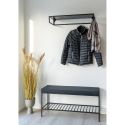 Banc 100 cm avec coussin et étagère Vita métal Noir