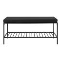 Banc 100 cm avec coussin et étagère Vita métal Noir