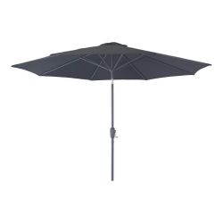Parasol 300 cm Houston, Manivelle et Inclinaison, Métal Noir