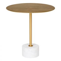 Table d'appoint en laiton et marbre Ø51x52 cm cm Lecco