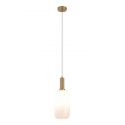 Suspension Cylindrique Aspect Laiton Chelsea Verre Blanc