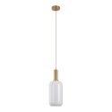 Suspension Cylindrique Aspect Laiton Chelsea Verre Blanc