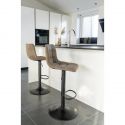 Tabouret de bar Middelfart micro-fibre Marron Clair - lot de 2