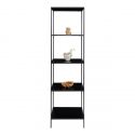 Etagère Vita 170 cm avec cadre noir et 5 niveaux