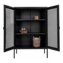 Meuble Vitrine métal noir 'Melbourne' 80 cm - 2 portes grillagée