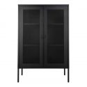 Meuble Vitrine métal noir 'Melbourne' 80 cm - 2 portes grillagée