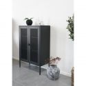 Meuble Vitrine métal noir 'Melbourne' 80 cm - 2 portes grillagée