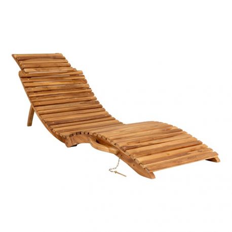 Bain de soleil pliable 160 cm Arietta teck naturel