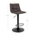 Tabouret de bar Middelfart Microfibre Gris Foncé- lot de 2